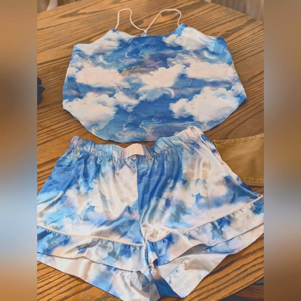 Victoria's Secret Blue and White Lingerie Set